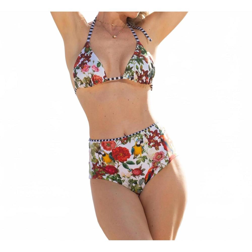 NEW LIA SAHARA multi-way reversible triangle bikini top in tropical romance
